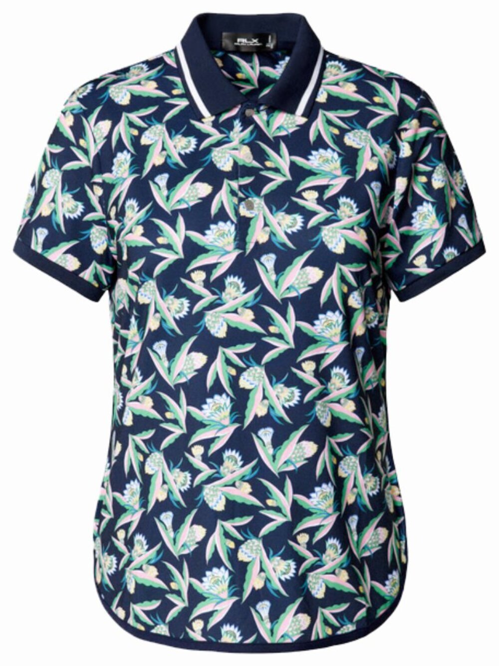 RLX Ralph Lauren Golf Women's Tailored Airflow Floral Jersey Short Sleeve Golf M